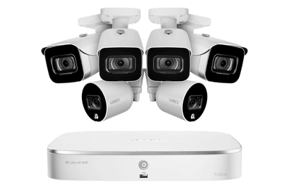 8-Channel NVR Fusion System with Four 4K (8MP) IP Cameras and 2 Wi-Fi Cameras