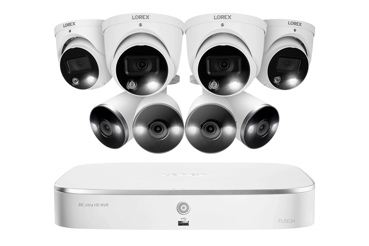 4K 8-channel 3TB Wired NVR System with 8 Smart Deterrence Cameras