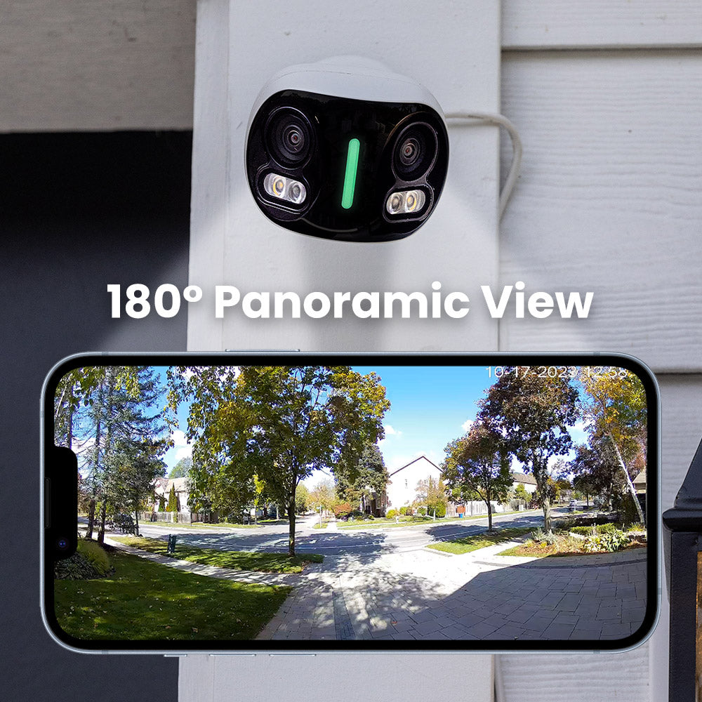 Lorex H20 4K IP Wired Dual Lens Security Camera with Smart Security Lighting and Smart Motion Detection