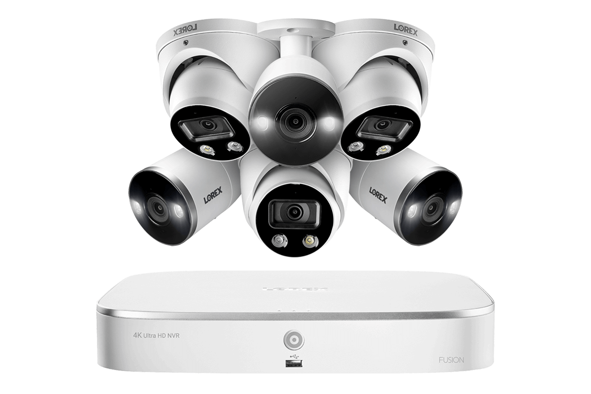 8-Channel Fusion NVR System with Dome and Bullet Smart Deterrence 4K IP Cameras