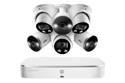 8-Channel Fusion NVR System with Dome and Bullet Smart Deterrence 4K IP Cameras