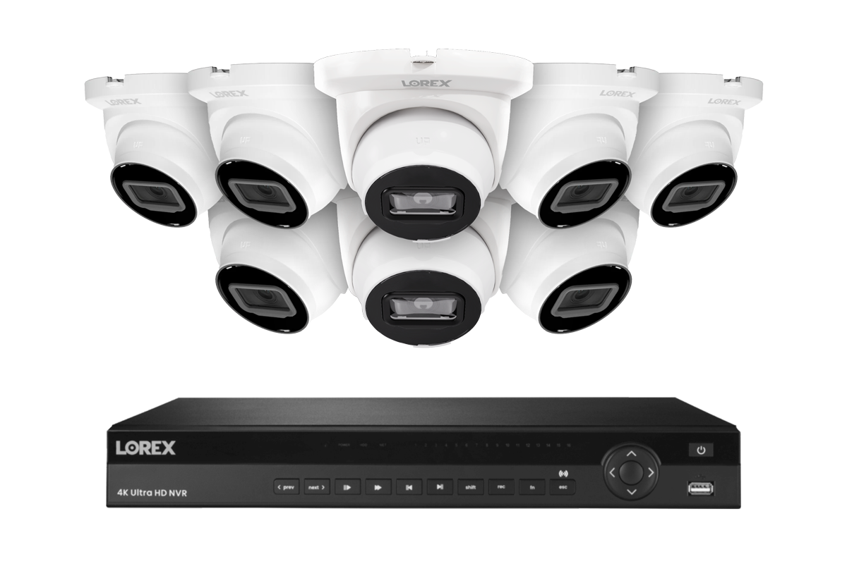 Lorex Elite Series 4K 16 Camera Capable 6TB Wired NVR System with 4MP (2K) A4 IP Turret Cameras