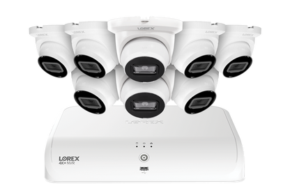 Lorex Fusion Series 4K+ 16 Channel (8 Wired + 8 Fusion Wi-Fi) 2TB Wired System with A4 Wired 2K IP Turret Cameras