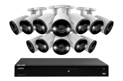 Lorex Fusion Series 4K 16 Camera Capable (Wired or Fusion Wi-Fi) 6TB Wired NVR System with H13 Bullet Cameras