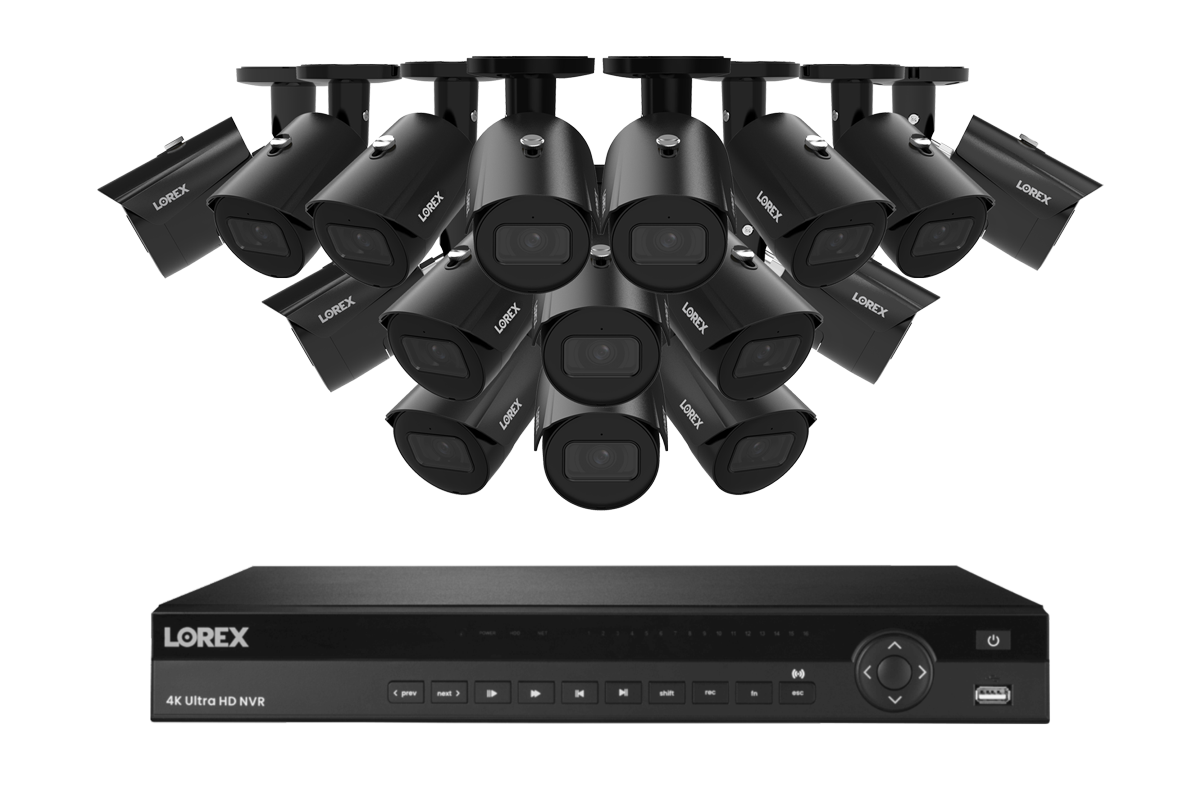 Lorex Elite Series 4K 16 Camera Capable 4TB Wired NVR System with 4MP (2K) A4 IP Bullet Cameras